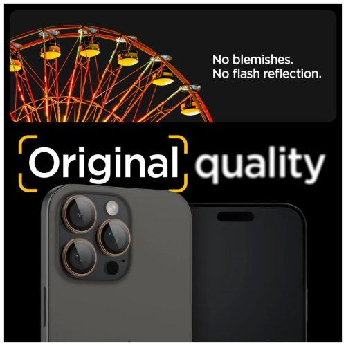SPIGEN Optik Pro Glas.tr „EZ Fit” kameravédő 2-pack iPhone 16 Pro / Max / 17 Pro / Max készülékhez sivatagi titán