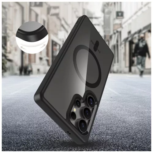 TECH-PROTECT MAGMAT MAGSAFE Galaxy S25 Ultra készülékhez védőtok fekete/átlátszó