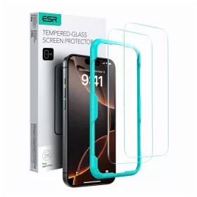   ESR edzett üveg kijelzővédő 2-PACK iPhone 16 készülékhez, átlátszó