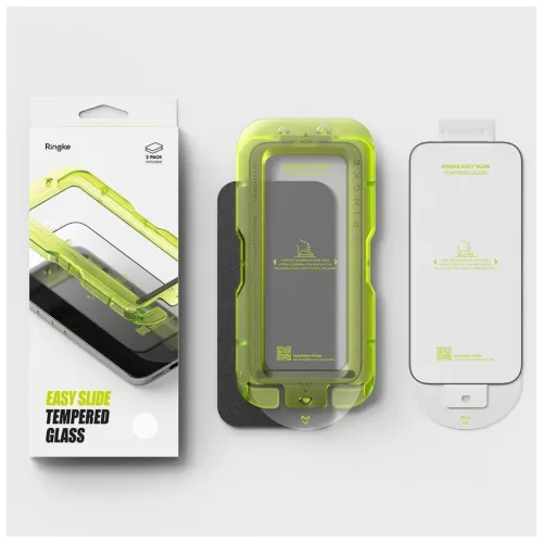 Temperált kijelzővédő RINGKE EASY SLIDE 2-PACK iPhone 17 Pro Max készülékhez fekete