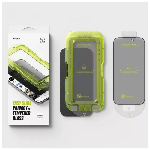 Ringke Easy Slide 2-PACK iPhone 17 Pro Max készülékhez Privacy üveg kijelzővédő