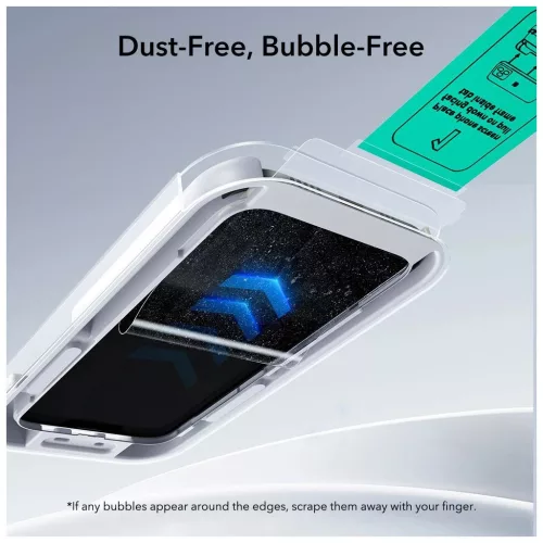 ESR Ultràfit edzett üveg kijelzővédő 2 db iPhone 16 Pro / 17 készülékhez fekete
