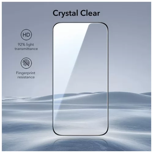 ESR ULTRAFIT temperált üveg kijelzővédő 2-PACK iPhone 17 Pro Max készülékhez fekete