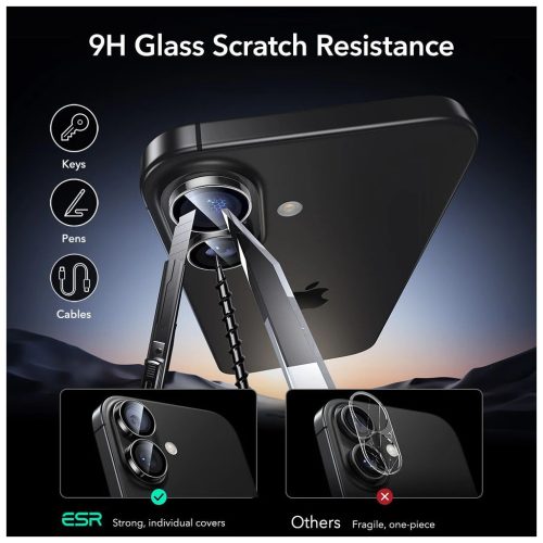 ESR ARMORITE kameravédő iPhone 16 / 16 PLUS / 17 készülékhez átlátszó