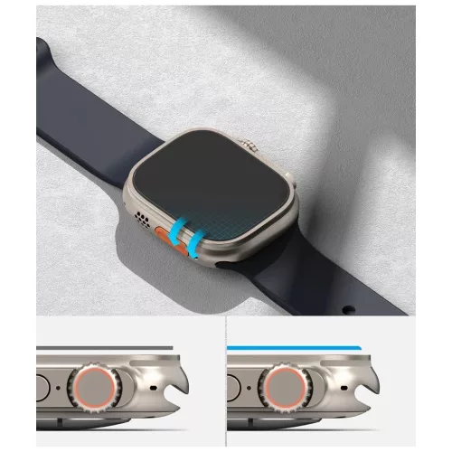 Edzett üveg Ringke ID FC Glass 4-PACK Apple Watch Ultra 1 / 2 / 3 (49 MM) készülékhez átlátszó