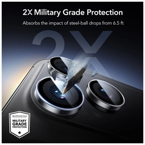 ESR ARMORITE kameravédő iPhone 14 Pro / Max, iPhone 15 Pro / Max, iPhone 16 Pro / Max, iPhone 17 Pro / Max készülékhez, átlátszó