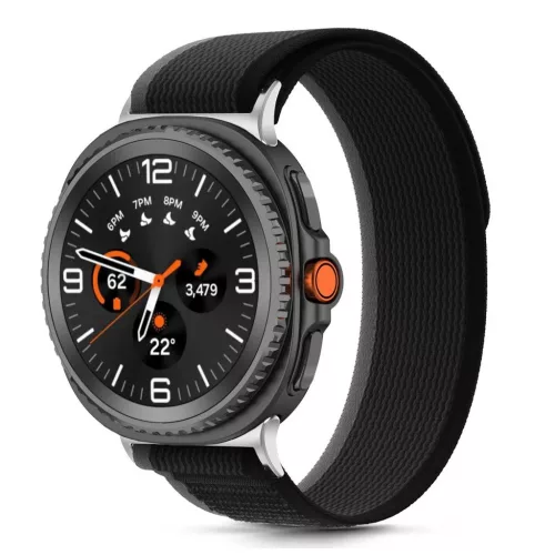 TECH-PROTECT NYLON STRIPE óra tok SAMSUNG GALAXY WATCH 8 / CLASSIC készülékhez (40/44/46 MM) fekete/narancs