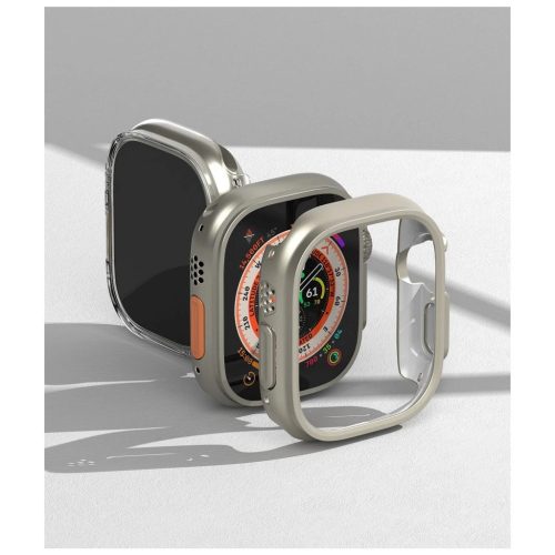 RINGKE SLIM 2-PACK tok APPLE WATCH ULTRA 1 / 2 / 3 (49 MM) készülékhez - átlátszó & titán szürke