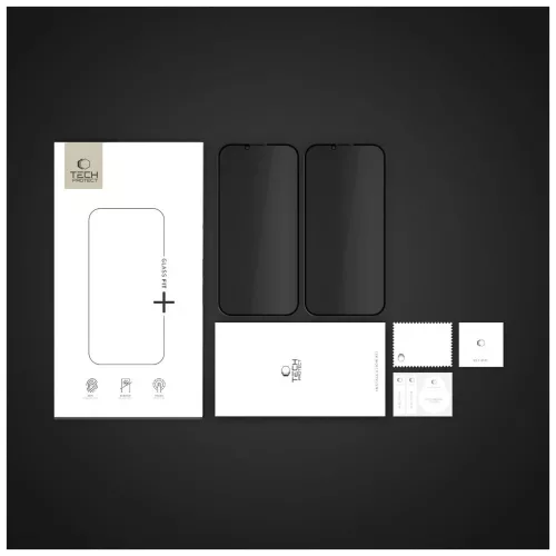 Tech-Protect Glass Spy+ 2-PACK iPhone 13 / 13 Pro / 14 / 16e/17e készülékhez privacy kijelzővédő