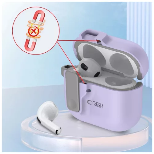 TECH-PROTECT SLIM HOOK Apple AirPods 4 készülékhez tok levendula