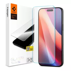   Temperált üveg kijelzővédő SPIGEN GLAS.TR SLIM iPhone 15 / 16 készülékhez átlátszó