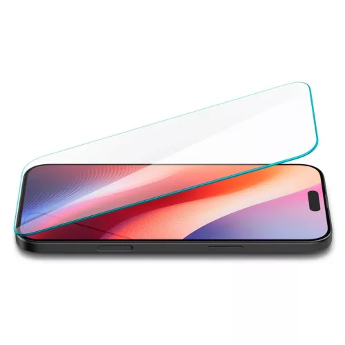 Temperált üveg kijelzővédő SPIGEN GLAS.TR SLIM iPhone 15 / 16 készülékhez átlátszó