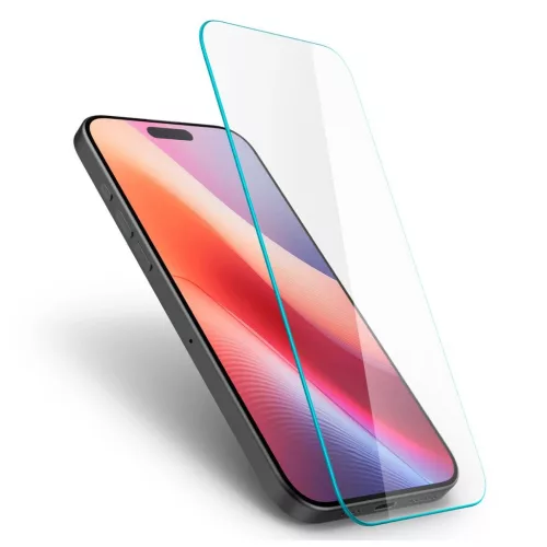 Temperált üveg kijelzővédő SPIGEN GLAS.TR SLIM iPhone 15 / 16 készülékhez átlátszó