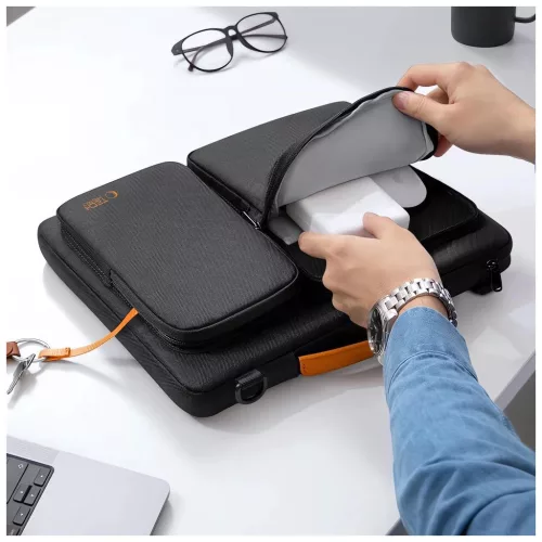 TECH-PROTECT DEFENDER BAG laptop táska 15-16 hüvelykes fekete/narancs