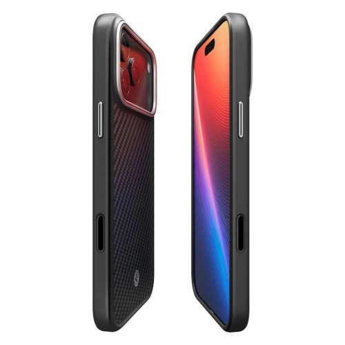 SPIGEN ENZO ARAMID "T" MAG MAGSAFE iPhone 17 Pro Max készülékhez tok fekete/ezüst