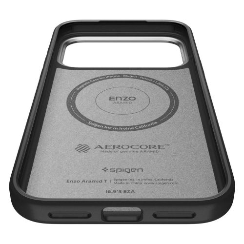 SPIGEN ENZO ARAMID "T" MAG MAGSAFE iPhone 17 Pro Max készülékhez tok fekete/ezüst