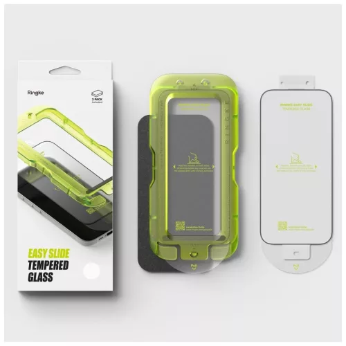 Ringke Easy Slide edzett üveg kijelzővédő 2-PACK iPhone 17 készülékhez fekete