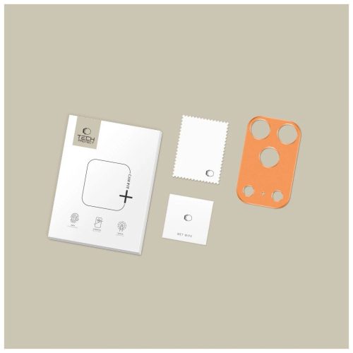 Kameravédő TECH-PROTECT CAMALLOY FIT+ iPhone 17 Pro Max készülékhez kozmikus narancs