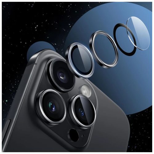 Kameravédő Tech-Protect Camring Fit+ iPhone 14 Pro / MAX / 15 Pro / MAX / 16 Pro / MAX / 17 Pro / MAX készülékhez fekete