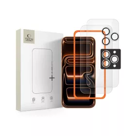   TECH-PROTECT EASY SET+ edzett üveg kijelzővédő 3-PACK iPhone 16 Pro / 17 Pro készülékhez átlátszó