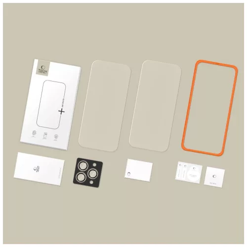TECH-PROTECT EASY SET+ edzett üveg kijelzővédő 3-PACK iPhone 16 Pro / 17 Pro készülékhez átlátszó