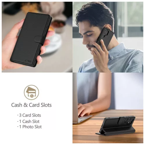 TECH-PROTECT pénztárca tok Galaxy S25 FE készülékhez fekete