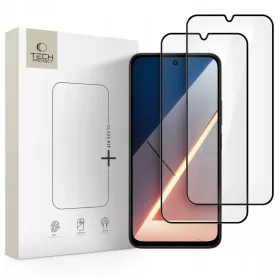   Temperált üveg Tech-Protect Glass Fit+ kijelzővédő 2-PACK XIAOMI POCO M7 készülékhez fekete
