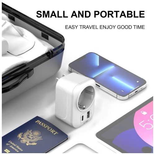 TECH-PROTECT TA100 utazási adapter US TO EU fehér