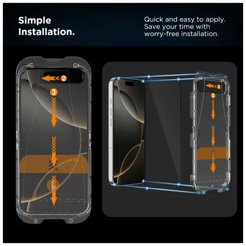Védőüveg TECH-PROTECT QUICK SET+ 2-PACK iPhone 16 Pro készülékhez fekete