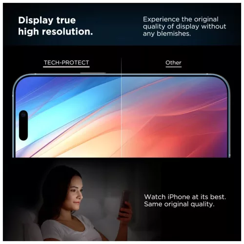 Védőüveg TECH-PROTECT QUICK SET+ 2-PACK iPhone 16 Pro készülékhez fekete