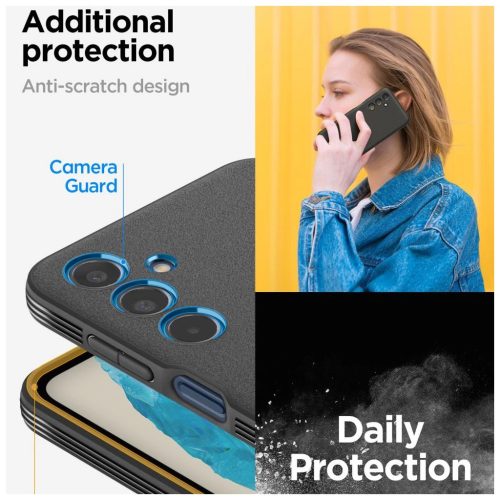 SPIGEN ESSENTIAL SANDBLAST tok Samsung Galaxy M35 5G készülékhez fekete