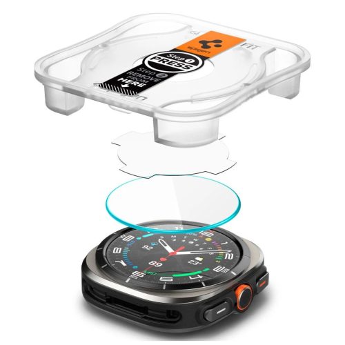 SPIGEN Glas.TR "EZ-FIT" 2-PACK Samsung Galaxy Watch Ultra 2024 / 2025 (47 MM) készülékhez megerősített üveg kijelzővédő átlátszó