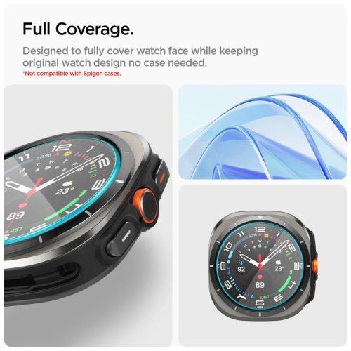 SPIGEN Glas.TR "EZ-FIT" 2-PACK Samsung Galaxy Watch Ultra 2024 / 2025 (47 MM) készülékhez megerősített üveg kijelzővédő átlátszó