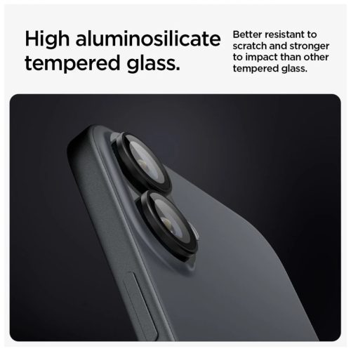 SPIGEN OPTIK PRO GLAS.TR EZ FIT kameravédő 2 db iPhone 16/16 Plus/17 készülékhez fekete