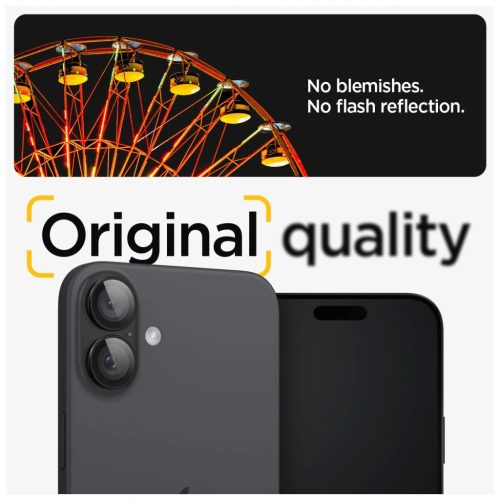 SPIGEN OPTIK PRO GLAS.TR EZ FIT kameravédő 2 db iPhone 16/16 Plus/17 készülékhez fekete