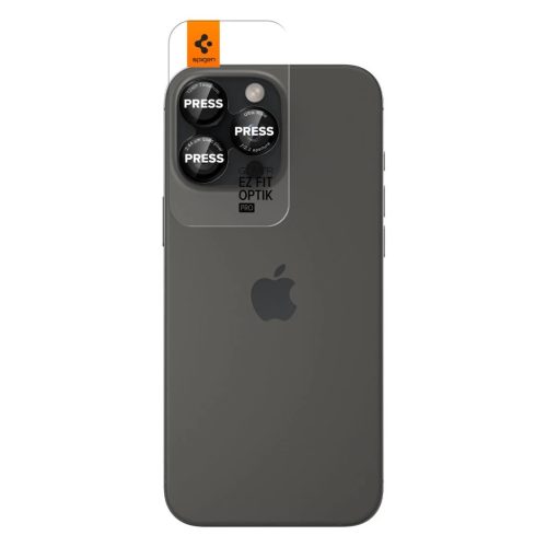 SPIGEN OPTIK PRO L-SERIES GLAS.TR EZ FIT kameravédő 2-PACK iPhone 14 Pro / Max / 15 Pro / Max / 16 Pro / 16 Max / 17 Pro / 17 Max készülékhez fekete