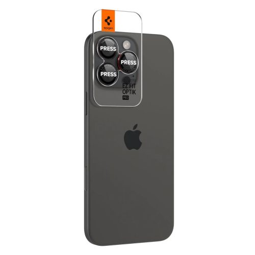 SPIGEN OPTIK PRO L-SERIES GLAS.TR EZ FIT kameravédő 2-PACK iPhone 14 Pro / Max / 15 Pro / Max / 16 Pro / 16 Max / 17 Pro / 17 Max készülékhez fekete