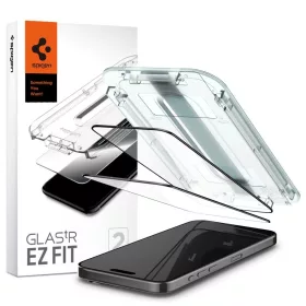   Megerősített üveg kijelzővédő SPIGEN GLAS.TR „EZ FIT” FC 2-PACK iPhone 15 Pro készülékhez fekete
