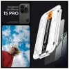Megerősített üveg kijelzővédő SPIGEN GLAS.TR „EZ FIT” FC 2-PACK iPhone 15 Pro készülékhez fekete
