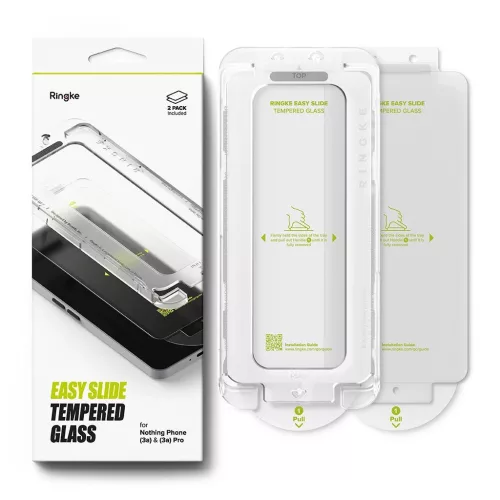 Edzett üveg kijelzővédő Ringke Easy Slide 2-PACK Nothing Phone 3A/3A Pro készülékhez átlátszó