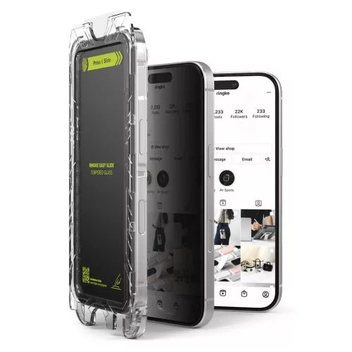 RINGKE EASY SLIDE 2-PACK iPhone 16 Pro készülékhez privacy üvegfólia