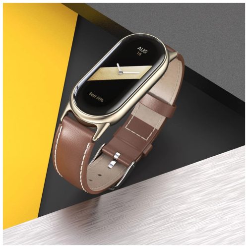 TECH-PROTECT LEATHERFIT Xiaomi Smart Band 8 / 9 / 10 / NFC készülékhez tok fekete