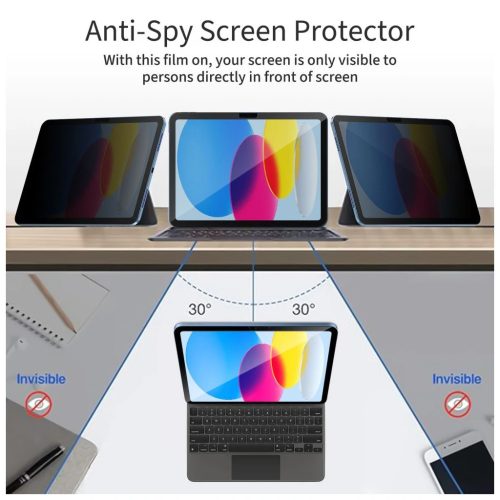 TECH-PROTECT GLASS SPY+ Privacy üveg kijelzővédő, iPad 10.9” 10/2022 és iPad 11” 11/2025 készülékhez