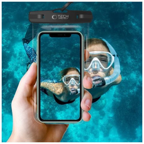 TECH-PROTECT UWC7 Univerzális vízálló tok 6.9 INCH fekete/narancssárga