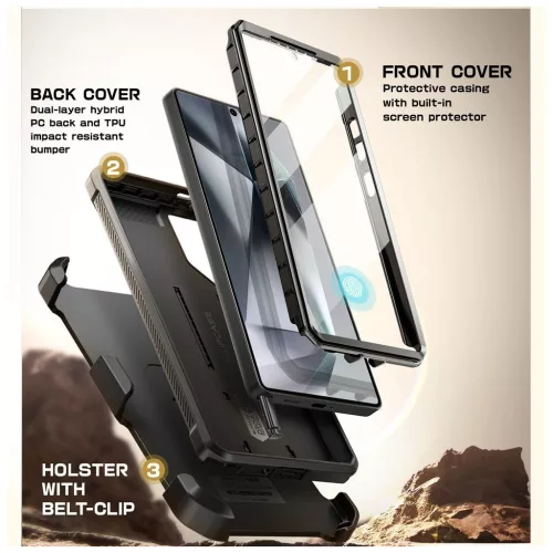 SUPCASE UNICORN BEETLE PRO 2-SET Galaxy S25 Ultra készülékhez tok fekete