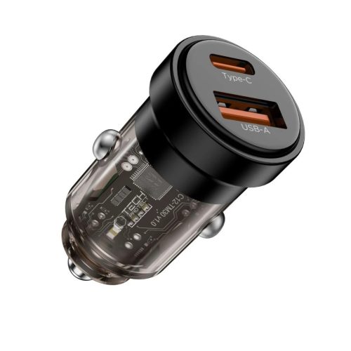 TECH-PROTECT CC03 2-PORT autós töltő PD 30W / QC3.0 fekete
