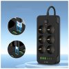 TECH-PROTECT PC6X6 dugóelosztó 3 USB & 3 TYPE-C & 6 aljzat 200CM fekete