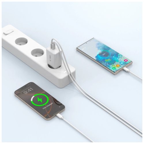 TECH-PROTECT NC45W-GAN 2-portos hálózati töltő PD 45W fehér