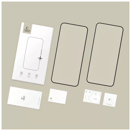 Edzett üveg kijelzővédő TECH-PROTECT GLASS FIT+ 2-PACK XIAOMI 15T / 15T PRO készülékhez fekete