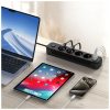 TECH-PROTECT PCL4X3 hosszú elosztódugó 2 USB & 1 TYPE-C & 4 aljzat 200CM fekete